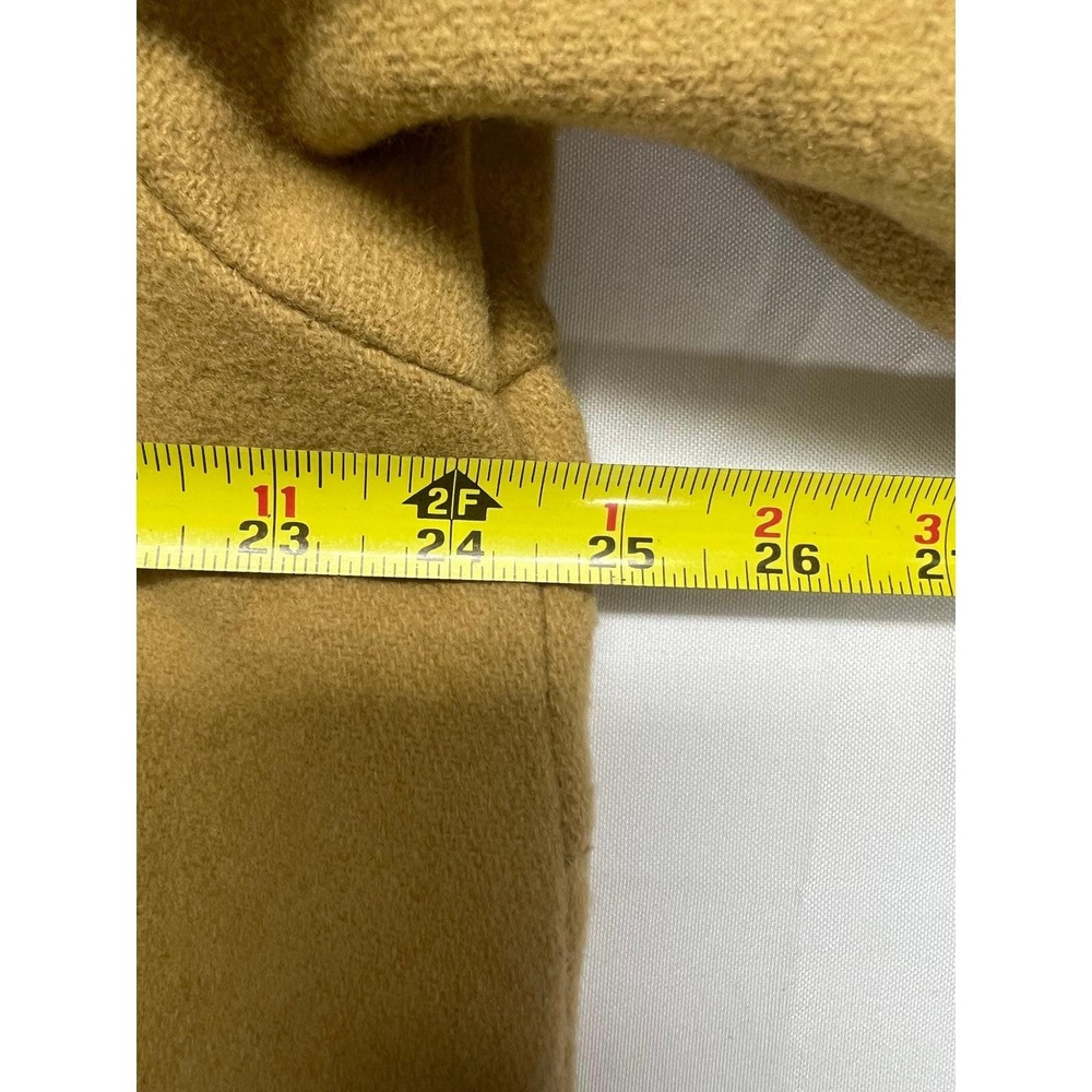Vintage Womens Camel Wool Double Breasted Peacoat Size 12 Classic Old Money - Picture 9 of 12